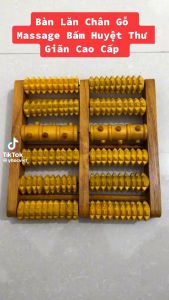 Bàn Lăn Massage Chân Bằng Gỗ 1 Trục Nút Trục Gai Bàn Lăn Chân