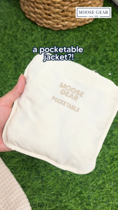 Moose Gear Pocketable Windbreaker Jacket with Hood Ivory Beige Combi Waterproof (JC-H 15164)