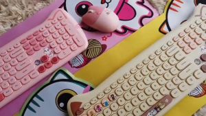 Combo bàn phím giả cơ và chuột MOFII Geezer KITTY CAT không dây cho Máy tính bàn PC Laptop Tivi Điện thoại...