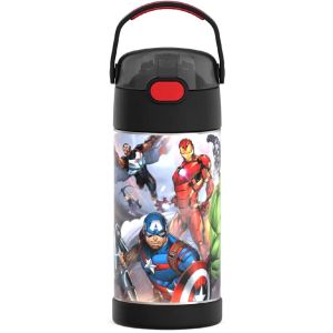 Thermos Funtainer 12 Oz Disney Avengers Marvel Captain America Stainless Steel Vacuum Insulated Straw Kids Water Bottle