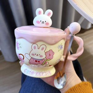 LUXIAOSHI | Quà Tặng Ly Sứ Hình Thỏ Hoạt Hình Hấp Dẫn