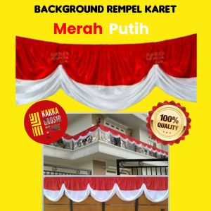 Bendera Merah Putih Background Karet 10 Gelombang Dekorasi Pesta Kemerdekaan | Kualitas 100%
