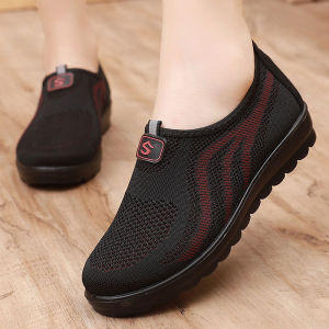 Beijing Ladies Cloth Shoes Comfortable Elderly Walking Shoes Spring Autumn New Style Mom Shoes Traditional Handmade Fabric Slip-On