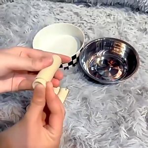 SKISOPGO Stainless Steel Pet Feeding Bowl High Leg Anti-slip Cat Food Water Bowl Neck Protection Mangkuk Bekas Kucing