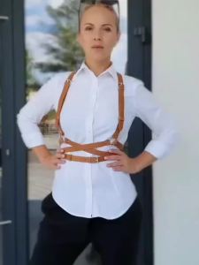 Dây Đai Da PU Kiểu Gothic Nữ Có Thể Điều Chỉnh Đính Đinh Tán Đồ Lót Dây Đai Phụ Kiện Thời Trang Người Lớn