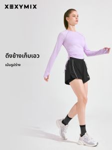 Printed Drawstring Side Long Sleeve T-Shirt