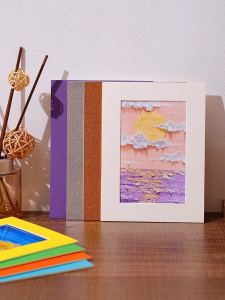 Simple Modern Cardboard Picture Frame for Watercolor Oil Pastel Art 8 Inch Easy to Use Empty Frame Home Decor Art Supplies