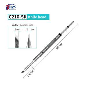 HZY C210 Soldering Iron Tips Welding Tools K/SK/I/IS Universal 210 Handle Electric Soldering Iron for T210 Soldering Station Kit