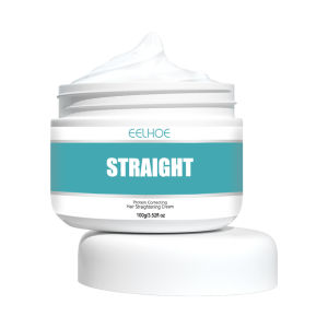 Eelhoe Protein Correcting Hair Straightening Cream Professional Damaged Treatment Faster Smoothing Curly Hair Care Protein Correction Cream For Deep Curly Hair Treatment Replenish Hair Nutrition Straight Hair Styling Silk Gloss Nourishing Lotion(100g)