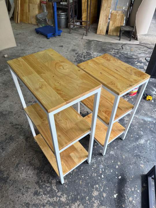 📌📌ชั้นวางโครงเหล็กเอนกประสงค์(ท๊อปไม้พารา16มิล)3ชั้นขนาด30ยาว50สูง85ซม ...