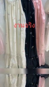 ชุดเดรสยาวแขนกุดทรงหลวมผ้าแก้วพิมพ์ลายดอกไม้สวยหวาน TD3772