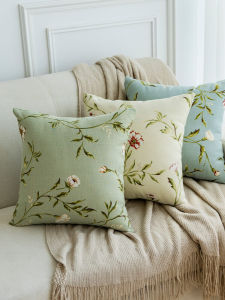 American Style Square Sofa Pillowcase Home Living Room Couch Backrest Cover without Core Long Rectangle Office Pillowcase