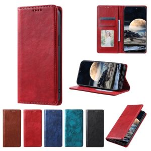 Magnetic Leather Flip Wallet Cases on For OPPO Realme 5i Realme 5 7 6 Pro 6 C3 6i C17 5s 6S C3i Cases Fashion Solid Color Cover