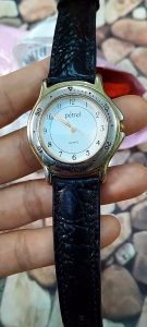 Đồng hồ nam tay nhỏ nữ tay to pétrel dây da second hand si nhật- đã qua sử dụng