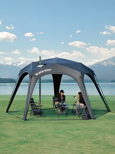 Blackdog STARRY DOME Pentagonal Canopy Hook Version Modular Automatic Quick Open Sunshade  Self-Supporting Canopy Outdoor Camping Black Coated Vinyl Tent Rainproof Sunscreen Windproof