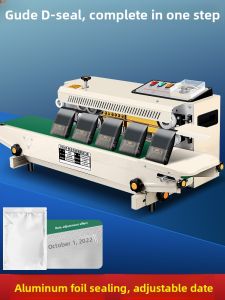 Good | Continuous Sealing Machine with Date Printing Auto Commercial Small Desktop Hot Packaging Machine