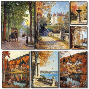 Scenic Village Forest with Flowers Landscape Jigsaw Puzzle 1000PCS-50X70CM Stress Relief Puzzle Wall Art Decor Gift