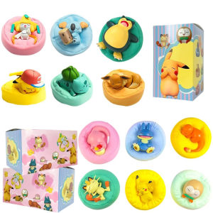 Bandai | 1-12pcs Pok é mon Pikachu Blind Box Action Dolls Anime sleep Series Desktop Decorations Pok é mon Toys ornament Birthday Gif