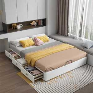 Solid Wood Bed Non-Bedside Bed Box Small Apartment Tatami Bed Drawer Storage Storage Bed Floor Non-Backrest Bed Frame