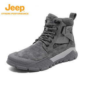 Jeep | Jeep Official New Mens High-Top Workwear Style Martin Boots Durable Anti-Slip Hiking Shoes Soft Rubber Outsole Shock Absorption