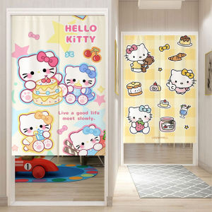 Kitty Cat Adorable Childrens Room Door Curtain Home Use Bedroom Bathroom No Punching Hanging Curtain Fabric Partition Curtain