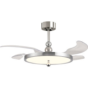 LANGSHANGZHAOMING | Bauhaus Style Chrome Luxury Creative Full Spectrum Eye Protection Invisible Silent Ceiling Fan Light