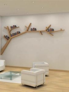 Creative Tree-Shaped Art Bookshelf and Storage Shelf Multi-Layer Shelf Kids Wall Storage Bookcase Solid Wood Floor Picture Book Shelf