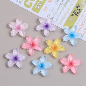 10 CÁI Hỗn Hợp Các Loại Bùa Nhựa Hình Hoa 5 Cánh Trong Mờ Đồ Dùng Thủ Công DIY - Màu Hồng Vàng Xanh Tím