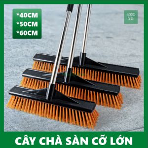 Cây Chà Sàn Sợi Cước Tay Cầm Inox Dài 130cm Chà Cọ Vệ Sinh Sân Vườn Sàn Gỗ Kích Thước 40cm 50cm 60cm