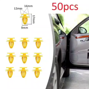 Set 50 đinh tán nhựa 9mm (VÀNG) cho cửa xe hơi - Kẹp đẩy chốt vít nở cho ô tô