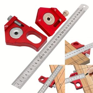 Positioning Block Stop 45/90 Degrees Block Aluminum Alloy Steel Ruler Fixed Steel Ruler Limit W/ Thickness 3mm Steel Rule