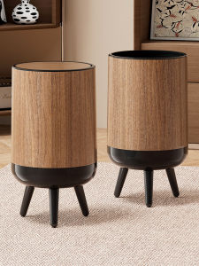 HOUGOUXIANG | Simple Wood Style Large Capacity Trash Bin