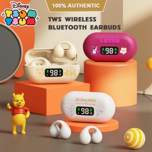100% Authentic Disney Wireless Bluetooth Earphone Clip-on Style HIFI Sound Earphones with mic Original High Quality Sports Headset Noise Cancellation TWS Wireless Earbuds for IOS Android Phone Birthday Gift H11