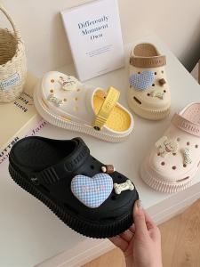 Korean Style Summer Thick Bottom Womens Sandals Open Toe Cute Little Dog Head Flip Flops Beach Shoes Breathable Hollow out