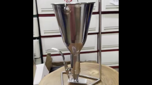 ที่หยอดขนม สแตนเลส แบบมือบีบพร้อมที่แขวน กรวยอเนกประสงค์ กรวยสำหรับวาฟเฟิล