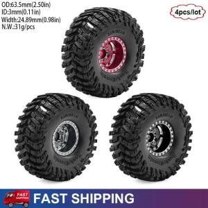 ONEVAN | 4PCS 1.0inch Metal RC Crawler Wheels & Tires for 1/18 Traxxas TRX4M SCX24 Ascent-18 1/24 Axial AX24 FCX24 Upgrade Tire