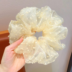 Phụ Kiện Tóc Trẻ Em Chất Vải Organza Co Dãn Họa Tiết Chấm Bi