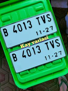 PLAT NOMOR MOTOR STANDAR BERLOGO KORLANTAS 2PCS/SEPASANG