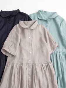 Đầm Dáng Rộng Thiết Kế Phong Cách Nhật Bản Giảm Béo Mùa Hè Cho Phụ Nữ Có Tay Ngắn Và Váy Lớn Dài Áo Thun Chui Đầu