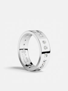 Morse Code Smile White Ring