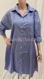 [KOREA] DRESS MIDI BLUE SQUARE 1019/MAXI KATUN/TUNIK KATUN/DRESS STYLE REALPICT FIT TO XL
