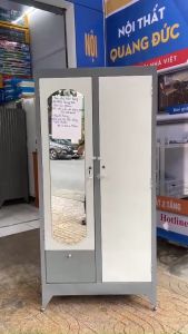 Tủ sắt quần áo rộng 90cm cao 1m8 giá rẻ - Nội Thất Quang Đức