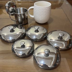 304 Stainless Steel Cup Lid round Dustproof Universal Mug Lid Insulated Water Cup Cover Tea Cup Lid Bowl Lid Mark Cup Lid