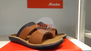 Sandal Pria Bata Original Model Selop warna coklat tan bahan kulit tebal nyaman clasik