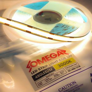 OMEGA LED STRIP LIGHT COB 12V INDOOR 480LED/M 5M IP33 BAGUS KUALITAS TERBAIK