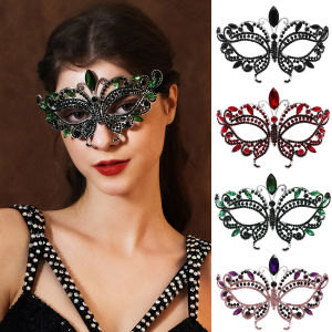 Mặt Nạ Nửa Mặt Đính Đá Pha Lê Sang Trọng Kiểu Venetian Dùng Cho Tiệc Hóa Trang Phụ Kiện Dự Tiệc Vũ Hội