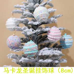Macaron Colored Christmas Ball 8cm Foam Decoration Creative Hanging Ornament for Christmas Tree New 2025 Holiday Supplies