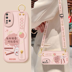 Huawei Nova5 Series Silicone Leather Phone Case Womens Crossbody Wrist Strap Anti-fall Full Cover Protection Small Sheepskin Shell