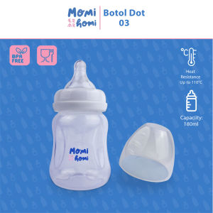 Momi Homi 03 Botol Dot Susu Bayi 180ml Wide Neck Baby Bottle PP Tahan Panas Bpa Free