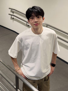 White Breathable Short Sleeve Mens T-shirt Summer Stylish Half Sleeve American Trendy Brand Shoulder Five T-shirt